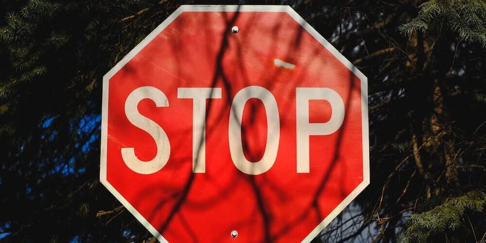 stop sign in bright red