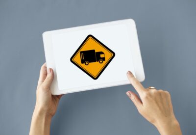tablet with lorry image